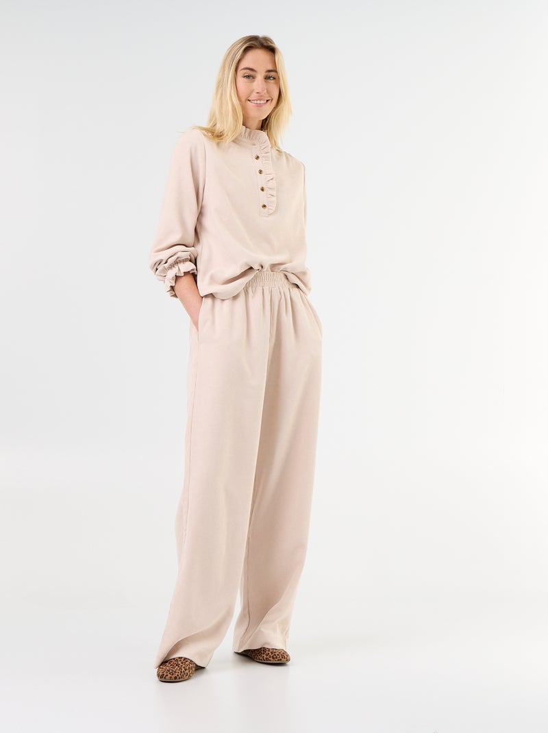 Camicetta in velluto a costine Beige - Kiabi