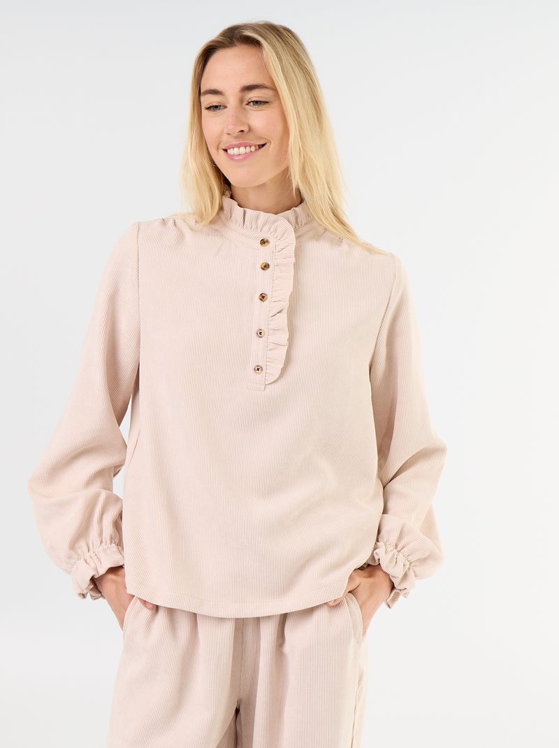 Camicetta in velluto a costine Beige - Kiabi