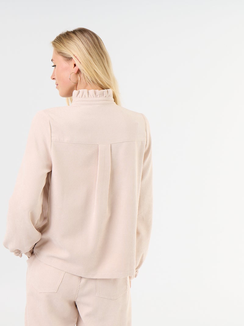 Camicetta in velluto a costine Beige - Kiabi