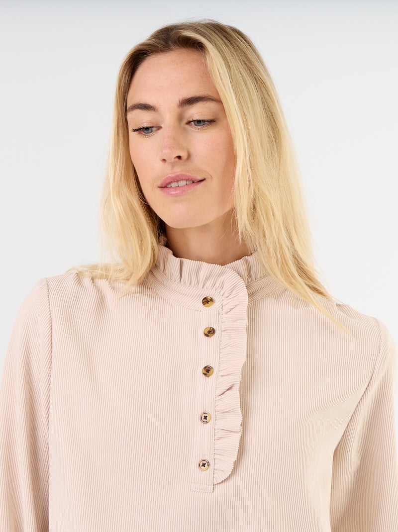 Camicetta in velluto a costine Beige - Kiabi