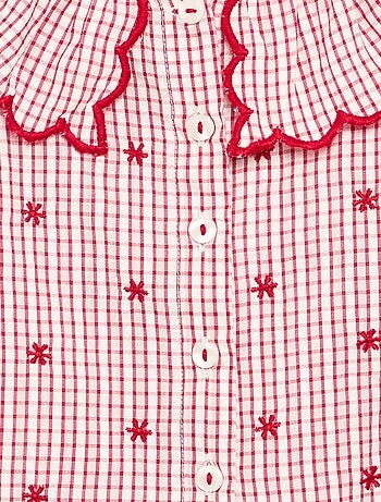Camicetta in voile di cotone con colletto Claudine