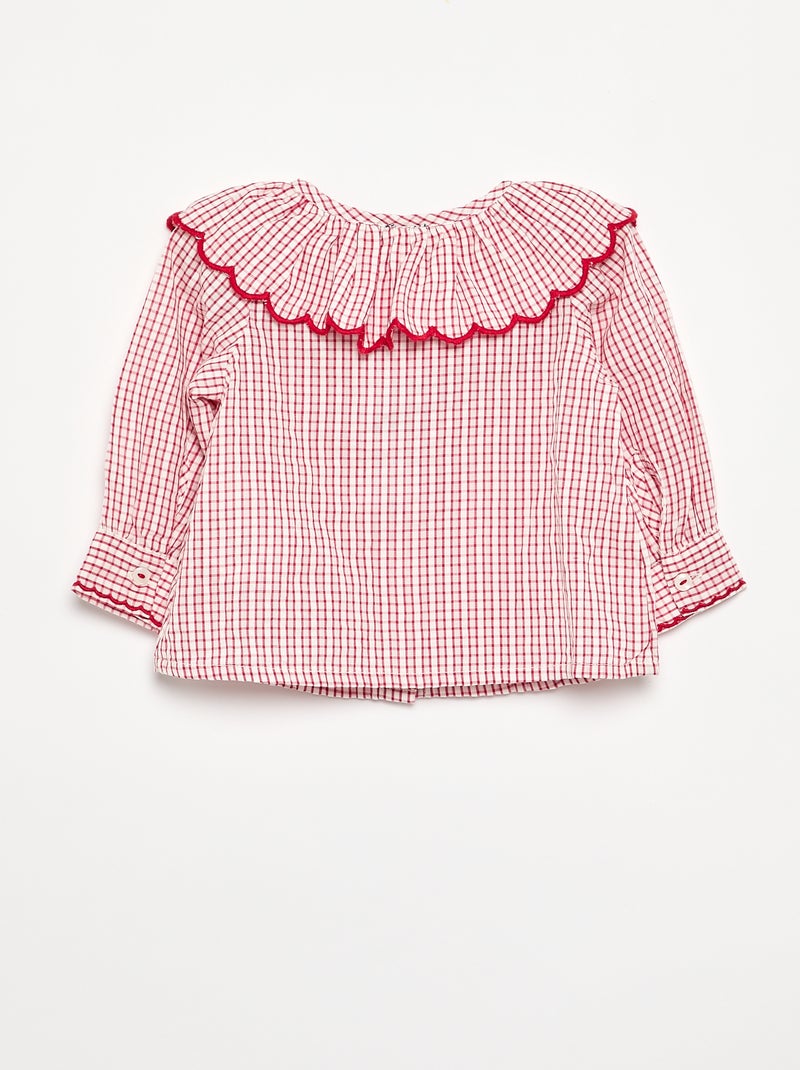 Camicetta in voile di cotone con colletto Claudine Rosso - Kiabi