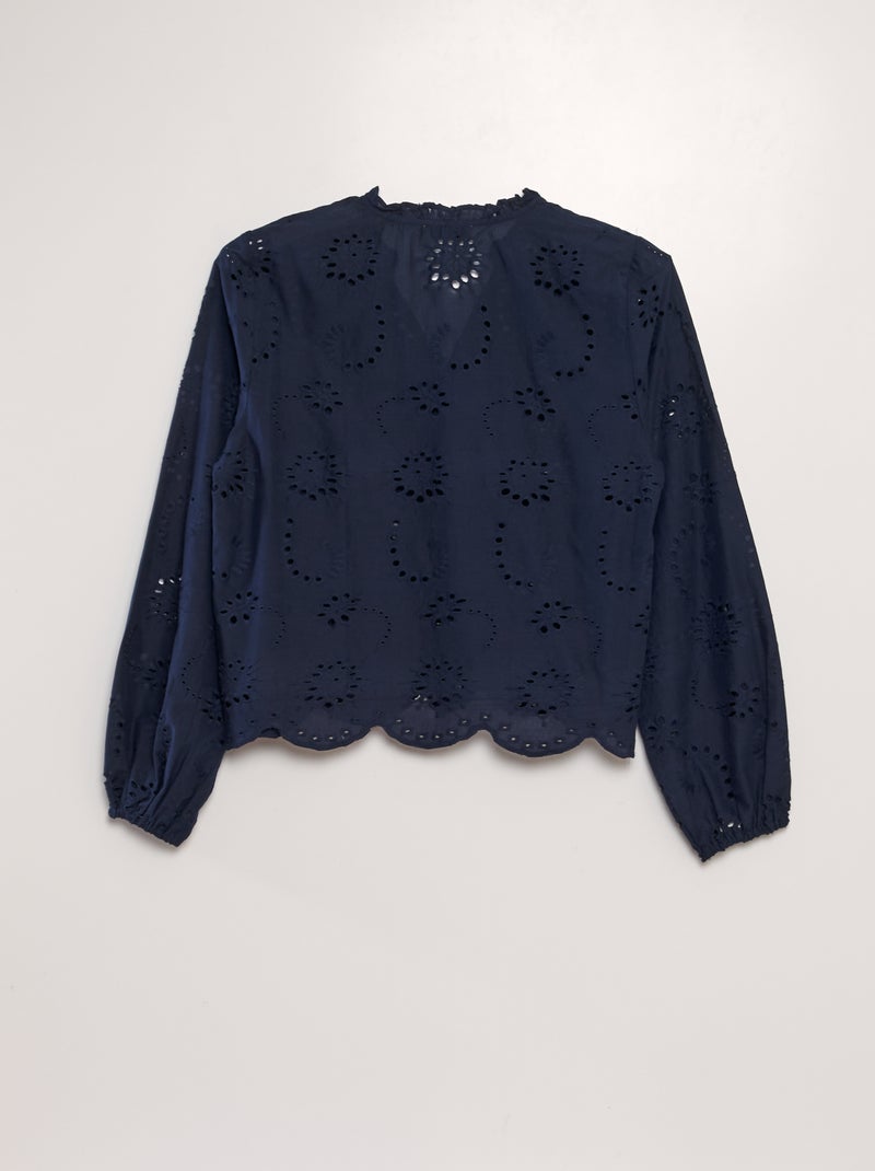 Camicetta 'JDY' con ricamo sangallo BLU - Kiabi