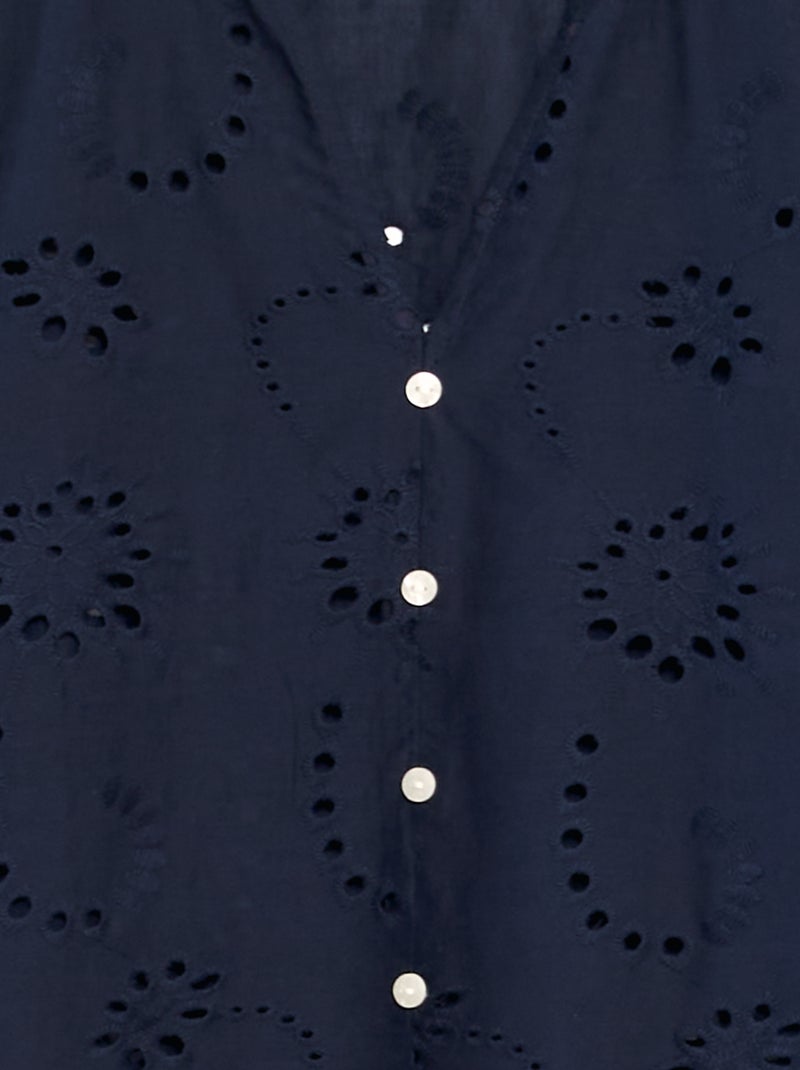 Camicetta 'JDY' con ricamo sangallo BLU - Kiabi