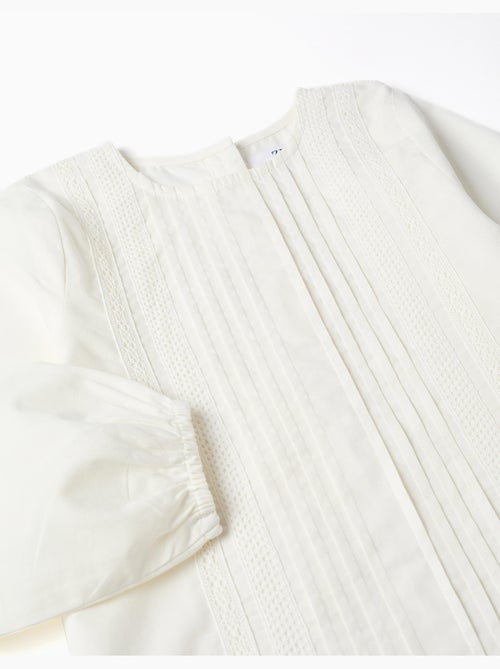 Camicetta popeline a manica lunga con pieghe frontali - Kiabi