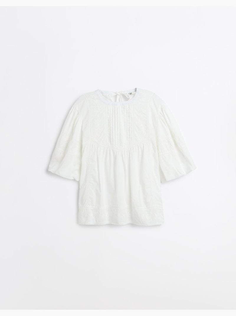 Camicetta ricamata, mo fashion Bianco - Kiabi
