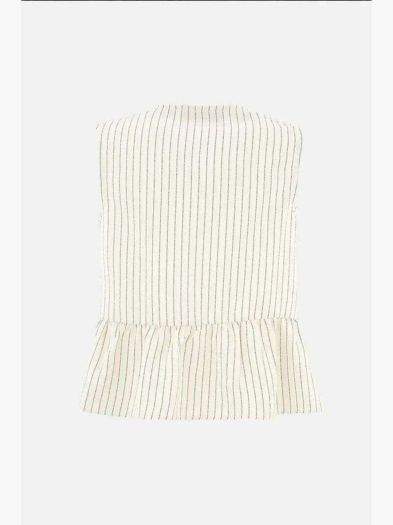 Camicetta senza maniche a righe con scollo rotondo hiccup Bianco - Kiabi