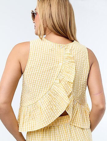 Camicetta senza maniche in maglia goffrata