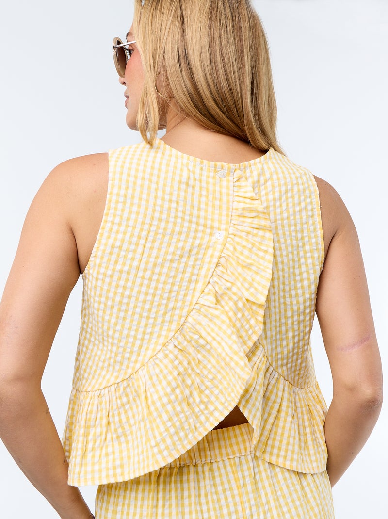 Camicetta senza maniche in maglia goffrata Giallo - Kiabi