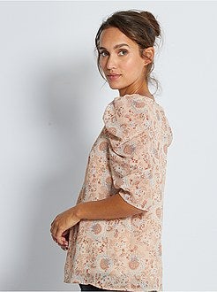 Camicetta stampata con maniche a sbuffo - Kiabi