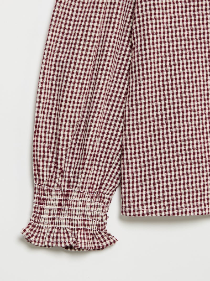 Camicetta vichy con volant Rosso - Kiabi