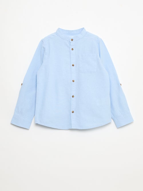 Camicia a collo alla coreana in cotone tinta unita - Kiabi Camicia a collo alla coreana in cotone tinta unita - Kiabi