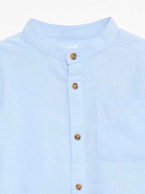 Camicia a collo alla coreana in cotone tinta unita - Kiabi Camicia a collo alla coreana in cotone tinta unita - Kiabi