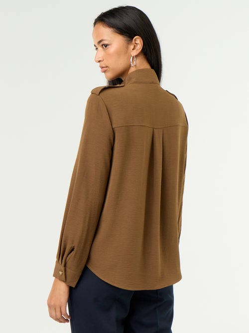 Camicia a collo alto e inserti sulle spalle - Kiabi Camicia a collo alto e inserti sulle spalle - Kiabi