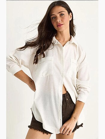 Camicia a fantasia a maniche lunghe con abbottonatura e tasca lucci