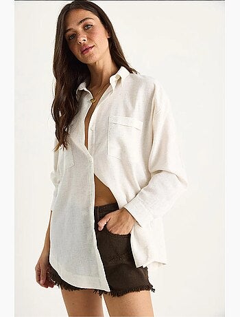 Camicia a fantasia a maniche lunghe con abbottonatura e tasca lucci