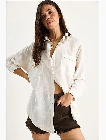 Camicia a fantasia a maniche lunghe con abbottonatura e tasca lucci
