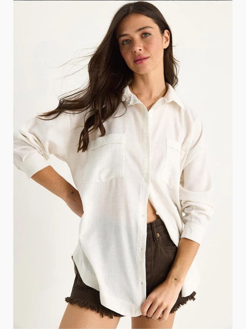 Camicia a fantasia a maniche lunghe con abbottonatura e tasca lucci - Kiabi Camicia a fantasia a maniche lunghe con abbottonatura e tasca lucci - Kiabi