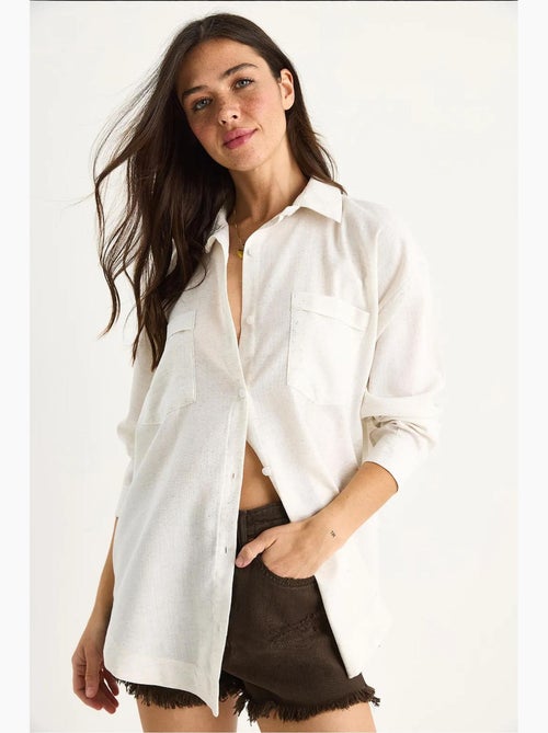 Camicia a fantasia a maniche lunghe con abbottonatura e tasca lucci - Kiabi Camicia a fantasia a maniche lunghe con abbottonatura e tasca lucci - Kiabi