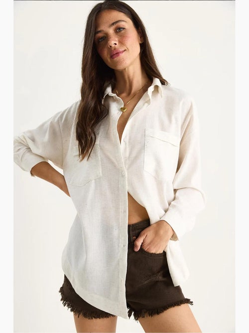 Camicia a fantasia a maniche lunghe con abbottonatura e tasca lucci - Kiabi Camicia a fantasia a maniche lunghe con abbottonatura e tasca lucci - Kiabi