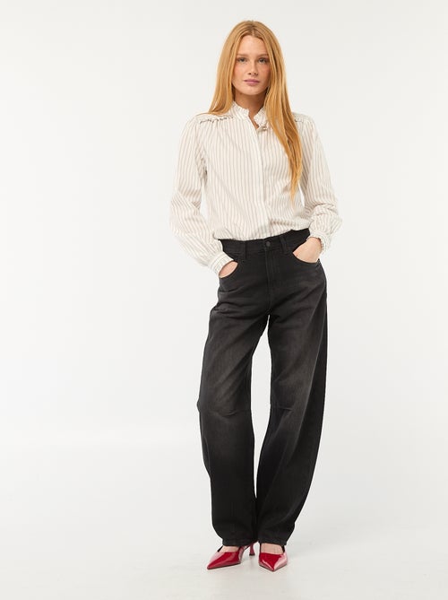 Camicia a fantasia con bottone decorativo sul collo - Kiabi