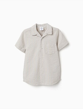 Camicia a manica corta in cotone a righe