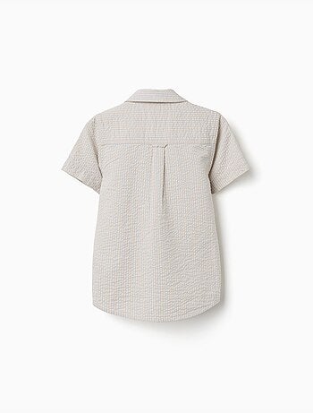 Camicia a manica corta in cotone a righe