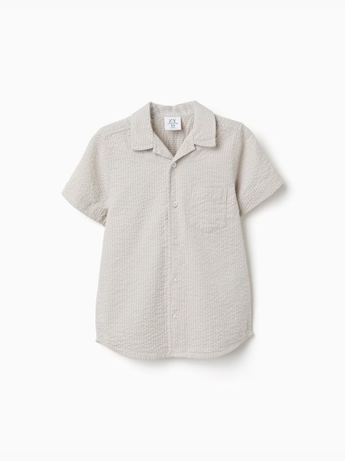 Camicia a manica corta in cotone a righe - Kiabi