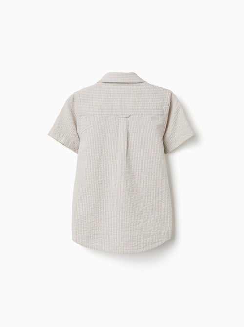 Camicia a manica corta in cotone a righe - Kiabi