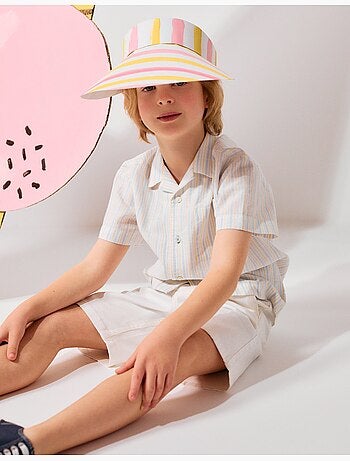 Camicia a manica corta in cotone a righe B&S