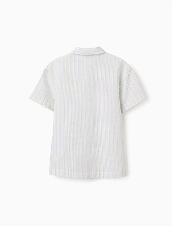 Camicia a manica corta in cotone a righe B&S