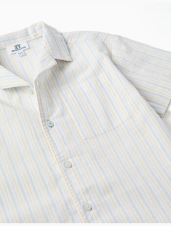 Camicia a manica corta in cotone a righe B&S