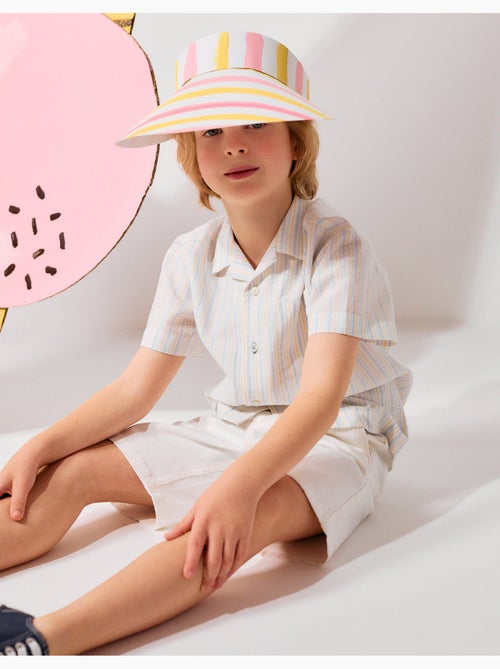 Camicia a manica corta in cotone a righe B&S - Kiabi