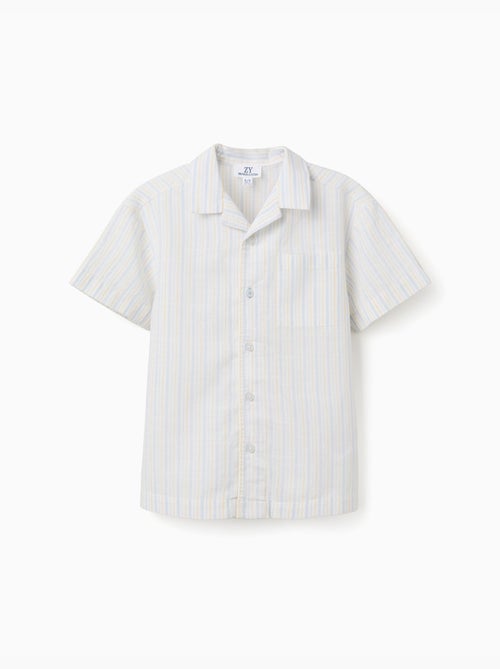 Camicia a manica corta in cotone a righe B&S - Kiabi