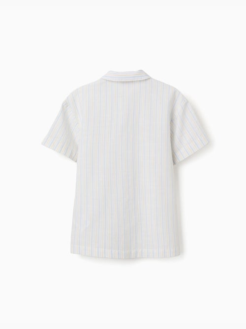 Camicia a manica corta in cotone a righe B&S - Kiabi