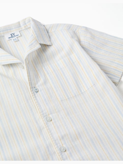 Camicia a manica corta in cotone a righe B&S - Kiabi