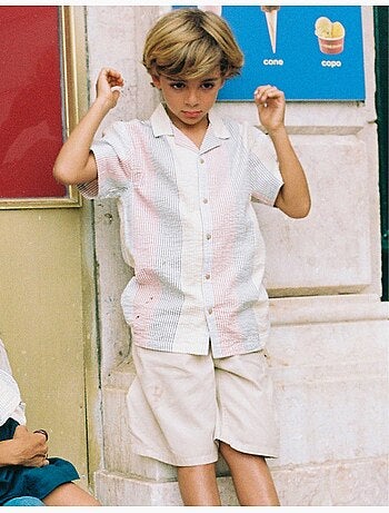 Camicia a manica corta in cotone a righe You&Me