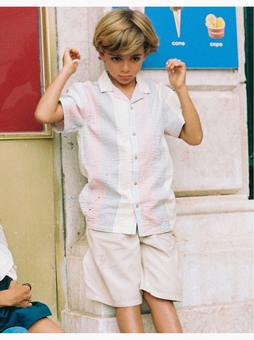 Camicia a manica corta in cotone a righe You&Me - Kiabi Camicia a manica corta in cotone a righe You&Me - Kiabi