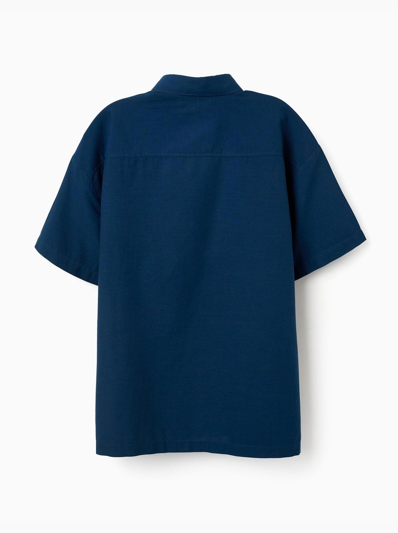 Camicia a manica corta in cotone You&Me Blu Blu - Kiabi