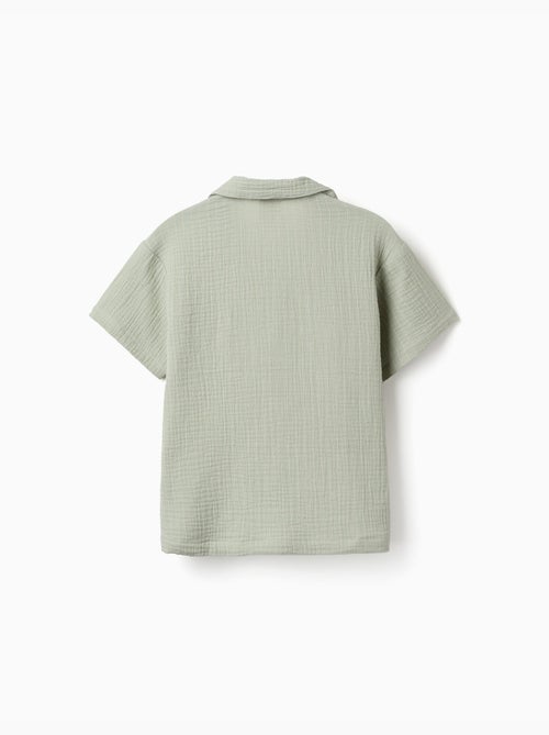 Camicia a manica corta in doppia garza di cotone - Kiabi Camicia a manica corta in doppia garza di cotone - Kiabi