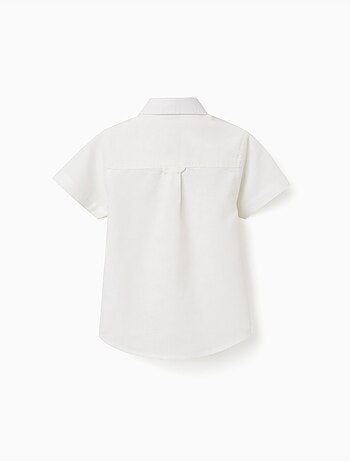 Camicia a manica corta in lino e cotone