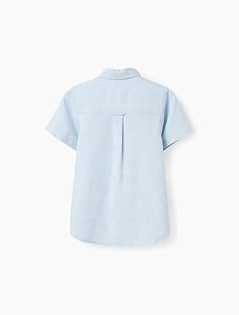 Camicia a manica corta in lino e cotone