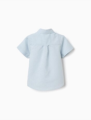 Camicia a manica corta in lino e cotone