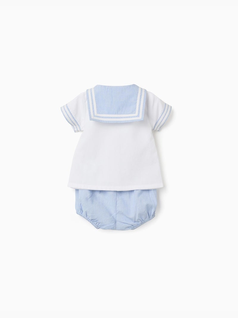 Camicia a manica corta + pantaloncini in cotone Blu chiaro - Kiabi