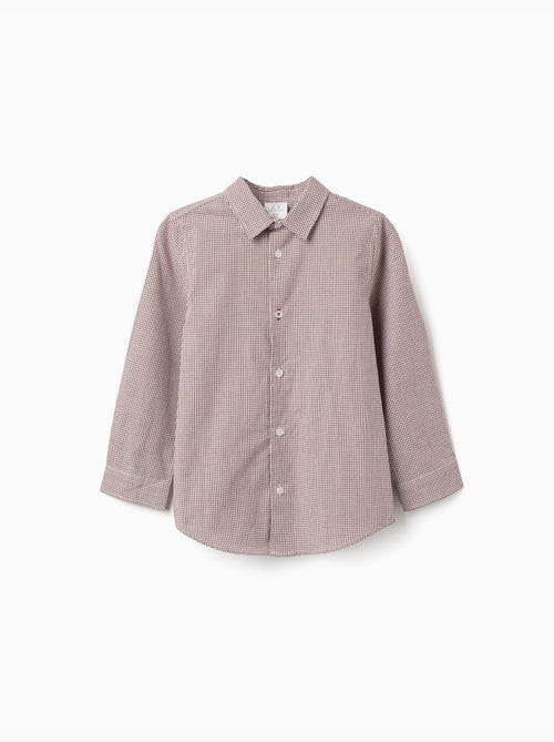 Camicia a manica lunga con motivo a quadretti - Kiabi