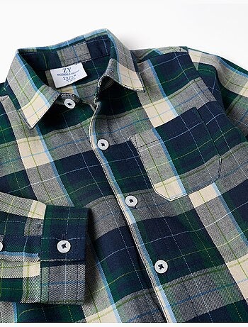Camicia a manica lunga in cotone a quadri b&s