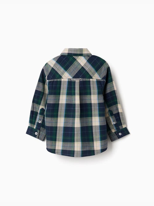 Camicia a manica lunga in cotone a quadri b&s - Kiabi