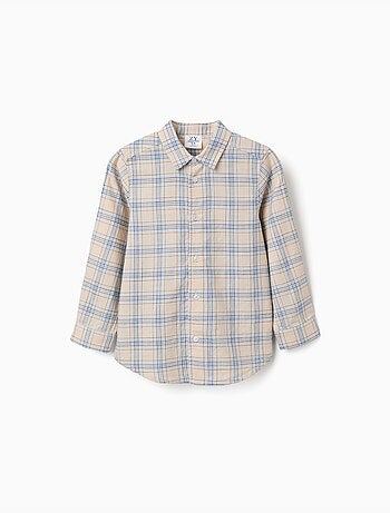 Camicia a manica lunga in cotone a quadri