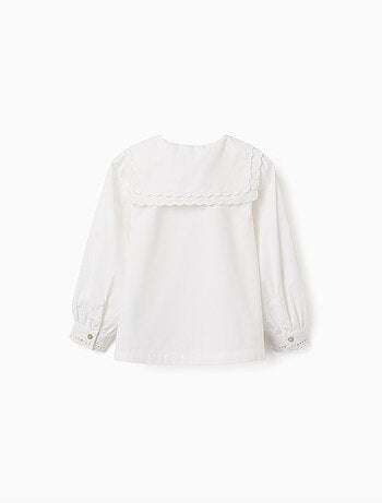Camicia a manica lunga in cotone con colletto quadrato b&s