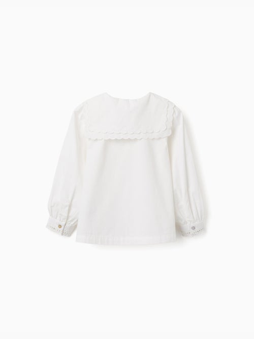 Camicia a manica lunga in cotone con colletto quadrato b&s - Kiabi Camicia a manica lunga in cotone con colletto quadrato b&s - Kiabi